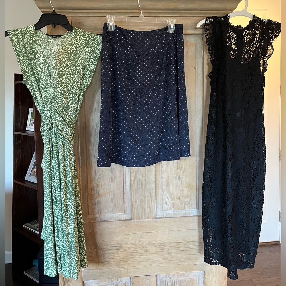 Banana republic capsleeve dress, Limited skirt, and Mossimo lace dress